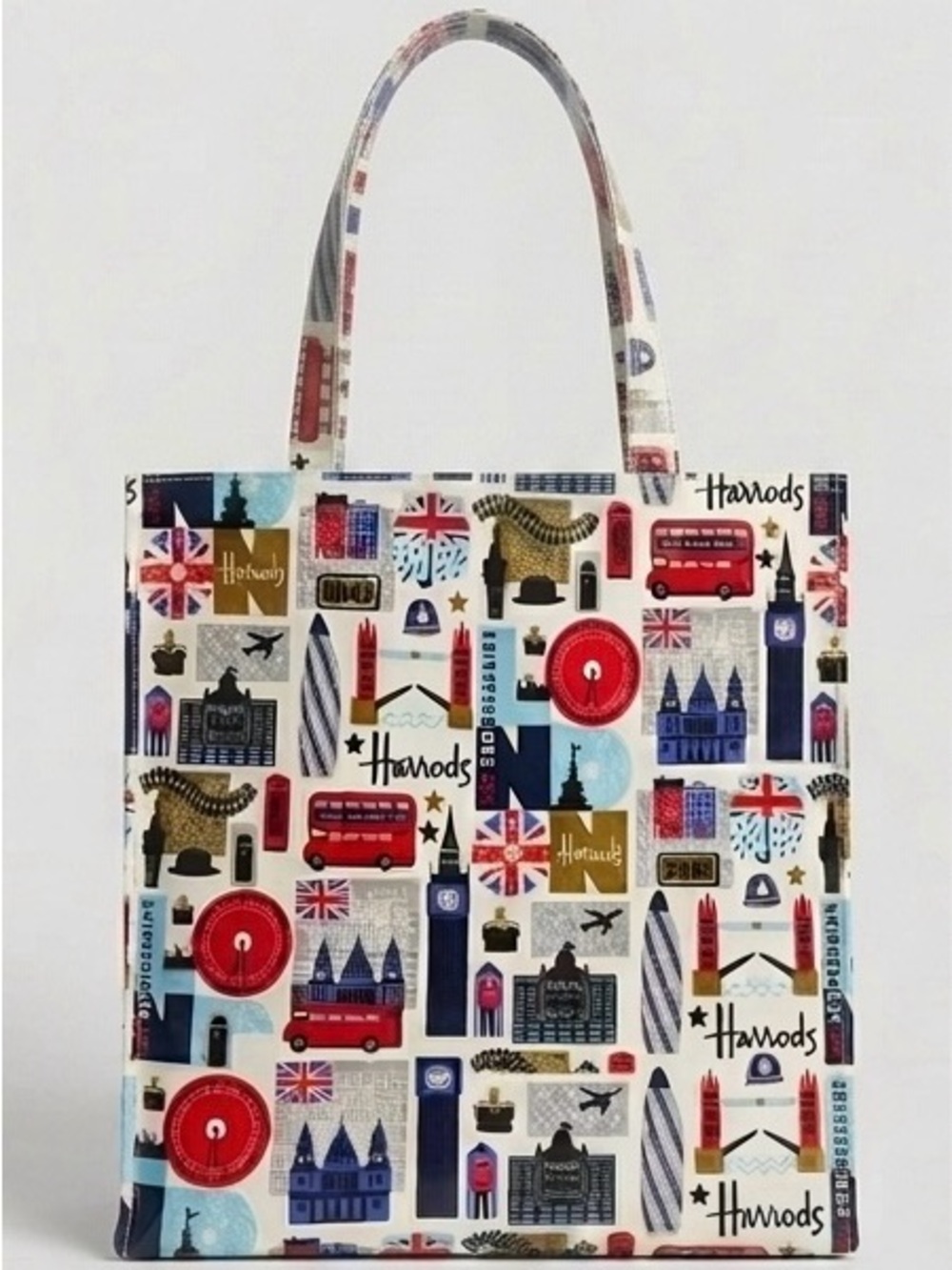 Harrods London Icon Coated Canvas Tote Bag - EUC/Unused
